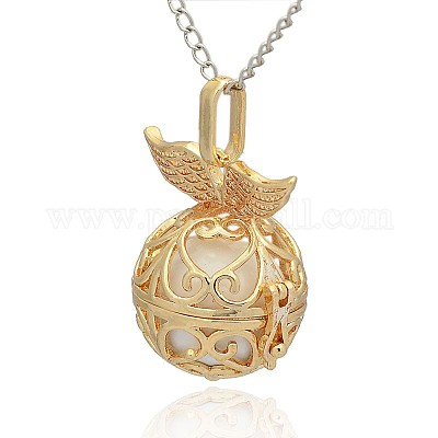 Золотой тон латунь полые круглые подвески KK-J237-07G-1