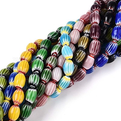 Ручной работы millefiori стеклянные бусины нитки LAMP-T022-14M-1