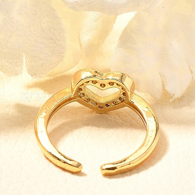 Кольца-манжеты для пальцев из латуни с микропаве из кубического циркония для женщин RJEW-C117-01D-G-1