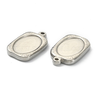 Подвеска-кабошон из не тускнеющей нержавеющей стали 304 STAS-E191-13P-1