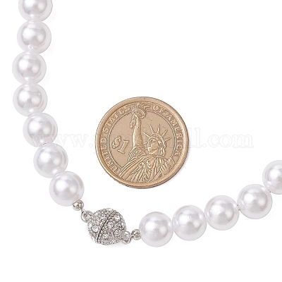 Магнитные застежки из пластика АБС с имитацией жемчуга и сплава для подхватов для штор HJEW-JM03410-01-1