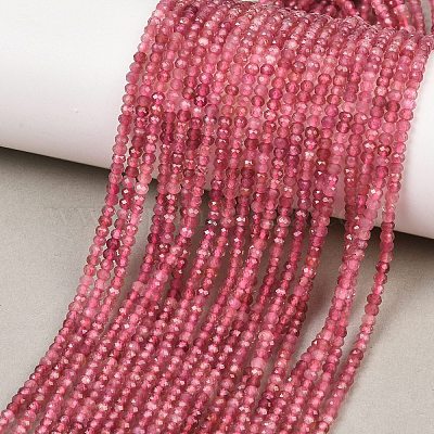Нити из граненых ронделей из натурального розового турмалина&nbsp;G-F289-45-01-1