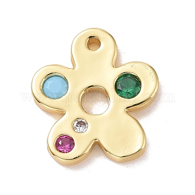 Кулоны из экологически чистой латуни с микропаве и кубическим цирконием X-KK-D079-10G-1