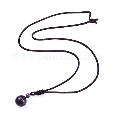 Природный аметист кулон ожерелье NJEW-P241-A02-1