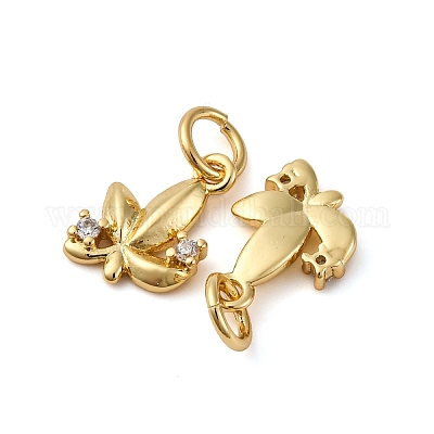 Латунные микропаве прозрачные кубические циркониевые подвески KK-P308-72G-1