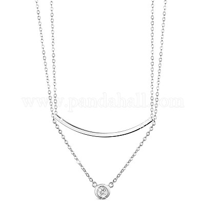 Многоярусные ожерелья из стерлингового серебра 925 пробы с родиевым покрытием JN656A-1