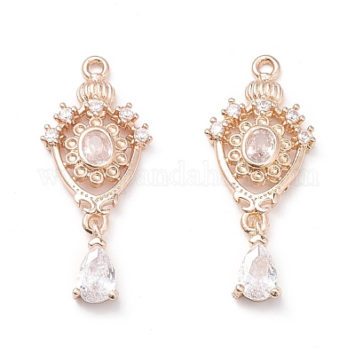 Латунные микропаве прозрачные подвески с фианитом KK-K259-05LCG-1