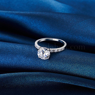 Bague Cubique En Argent Sterling Plaqué Or - Zircone - Taille 8.5 - Style Cocktail