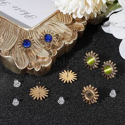 14 шт. фурнитура для сережек-гвоздиков из нержавеющей стали 304 STAS-BBC0002-24-1