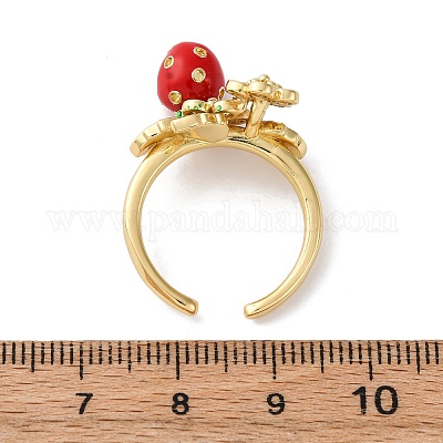 Открытые манжеты из латуни с микропаве и цирконием для женщин RJEW-U057-16G-1