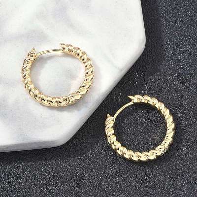 Латунные серьги обруча EJEW-D320-22G-1