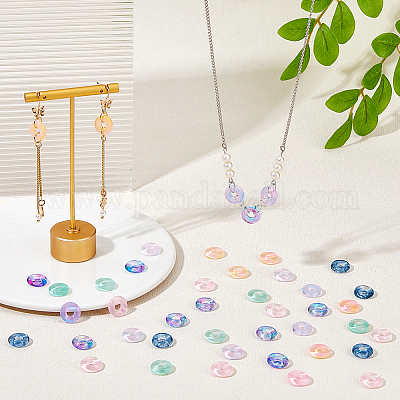 120 шт. 6-х цветные прозрачные стеклянные европейские бусины GLAA-DC0001-56-1