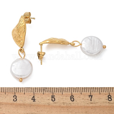 Серьги-гвоздики из нержавеющей стали 304 EJEW-L287-068G-1