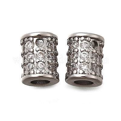 Латунные микро проложить кубического циркония бусы KK-Z126-09P-1