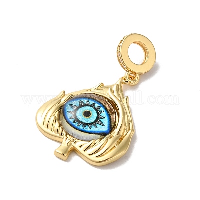 Стеллажное покрытие латунь микро паве прозрачный кубический цирконий европейские подвески-подвески KK-G504-26G-1