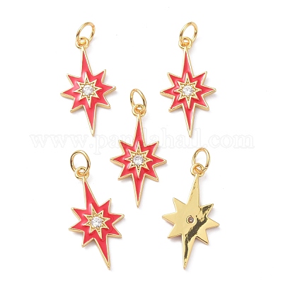 Латунные микро проложить кубический цирконий подвеска ZIRC-P089-16G-1