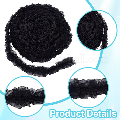 10 м двухслойная полиэстеровая эластичная кружевная отделка с цветочным узором OCOR-DC0001-21B-1