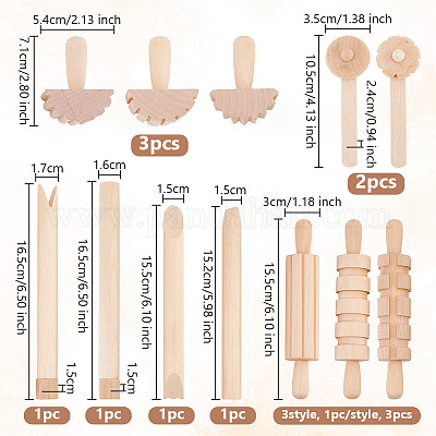Set 5 Attrezzi Per Scultura In Argilla - Strumenti Professionali In Legno E Acciaio Per Modellare - Foto 3