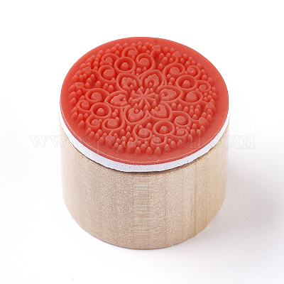 Цветочный узор деревянный штамп AJEW-WH0109-97F-1