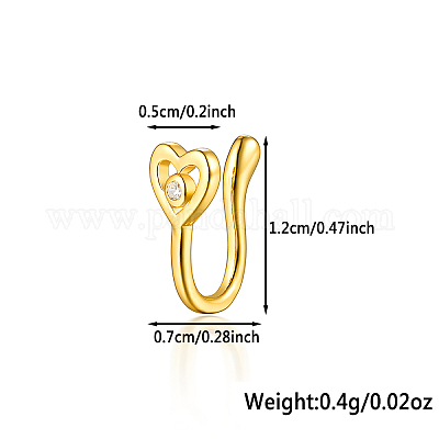 925 кольцо для носа из стерлингового серебра с прозрачным паве из циркония WG4393-7-1