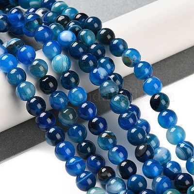 Натуральные полосатые агатовые / полосатые агатовые бусинки G-Z060-A01-A11-1