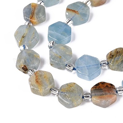 Нити из натурального голубого кальцита G-P534-A24-02-1