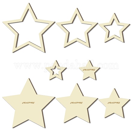 8 шт. 8 стильных деревянных кольца-кольца макраме для изготовления поделок DIY-WH0545-005-1