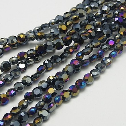 Chapelets de perles en verre électroplaqué EGLA-D019-37-1
