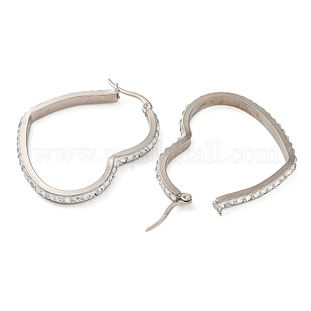 Серьги-кольца в форме сердца из нержавеющей стали 304 EJEW-S242-01P-D-1