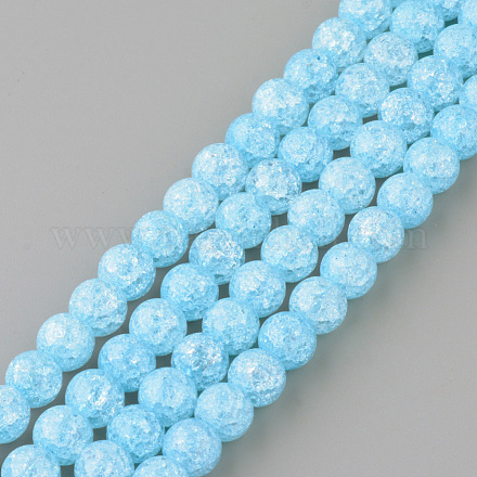 Chapelets de perles en quartz craquelé synthétique X-GLAA-S134-6mm-13-1