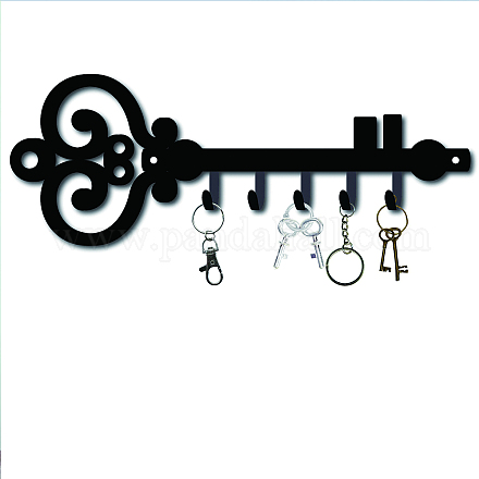 Creatcabin крючок вешалка настенный брелок металлическая декоративная навесная вешалка с дизайном в форме ключа стойка-органайзер с 6 крючком для стены AJEW-WH0156-020-1
