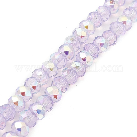 Baking Painted Transparent Glass Beads Strands DGLA-A034-J6mm-B07-1