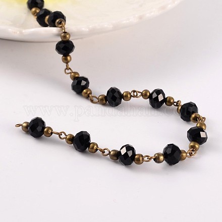 Chaînes de perles en verre manuelles pour la fabrication de bracelets et colliers AJEW-JB00187-06-1