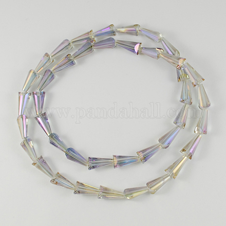 Cuentas de vidrio transparente electrochapa EGLA-R079-18x10mm-12-1