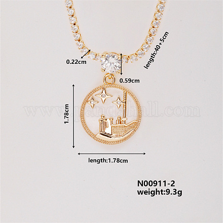 Модное латунное ожерелье со стразами AB9344-2-1