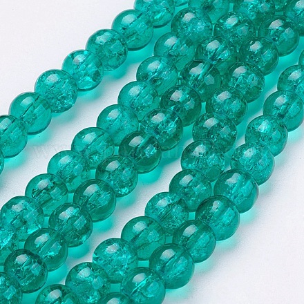Spray Painted Crackle Glass Beads Strands CCG-Q001-16mm-15-1