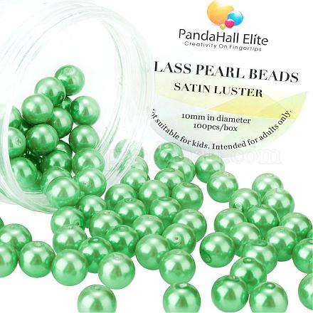 Pearlized Glasperlen runde Perlen HY-PH0001-10mm-008-1