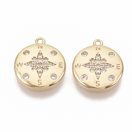 Brass Micro Pave Cubic Zirconia Charms ZIRC-T011-02G-NF-1