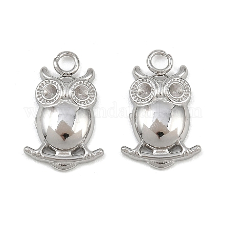 Подвеска в виде совы из нержавеющей стали 304 со стразами STAS-H242-02P-1