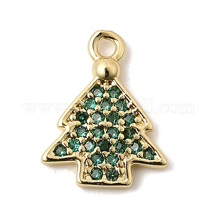 Рождественские латунные микропаве подвески из фианита KK-L258-04G-C01-1