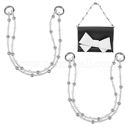 Poignées de sac en chaîne de perles acryliques à 2 brin FIND-WH0128-78-1