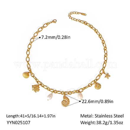 Европейские океанские подвески из нержавеющей стали с жемчугом IA7525-2-1