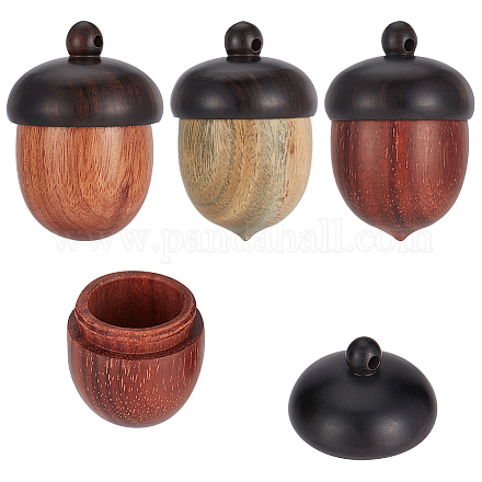 Nbeads 3 colgante de madera con forma de nuez de bellota. WOOD-NB0002-06-1
