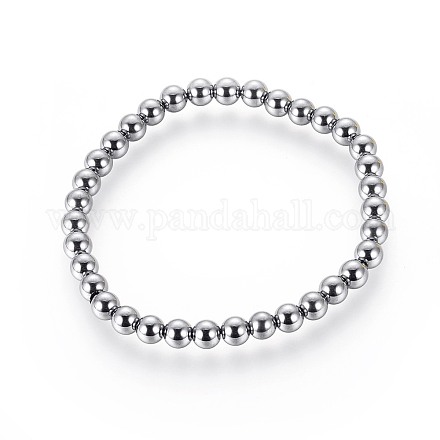 Bracelets extensibles en perles de pierre terahertz X-BJEW-L666-01E-1
