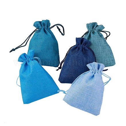 5 sacchetti di imballaggio di tela da imballaggio blu di colori ABAG-X0001-04-1