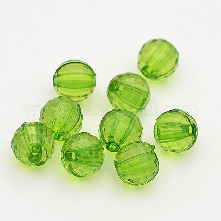 Faceted Round Transparent Acrylic Beads TACR-P053-8mm-25J-1