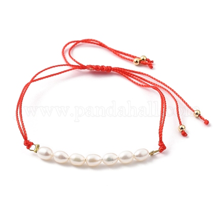 Verstellbare Nylonschnur geflochtenen Perlen Armbänder BJEW-JB05489-03-1
