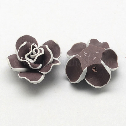 Handmade Polymer Clay 3D Flower Beads CLAY-Q195-30mm-01C-1