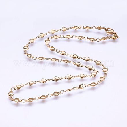 304 Stainless Steel Chain Necklaces STAS-P164-10G-1