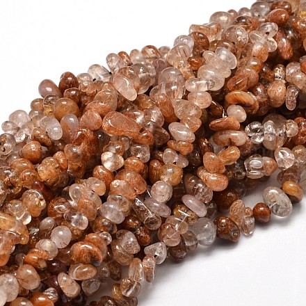 Naturelles Rutile pépites de quartz brins de perles G-E271-91-1